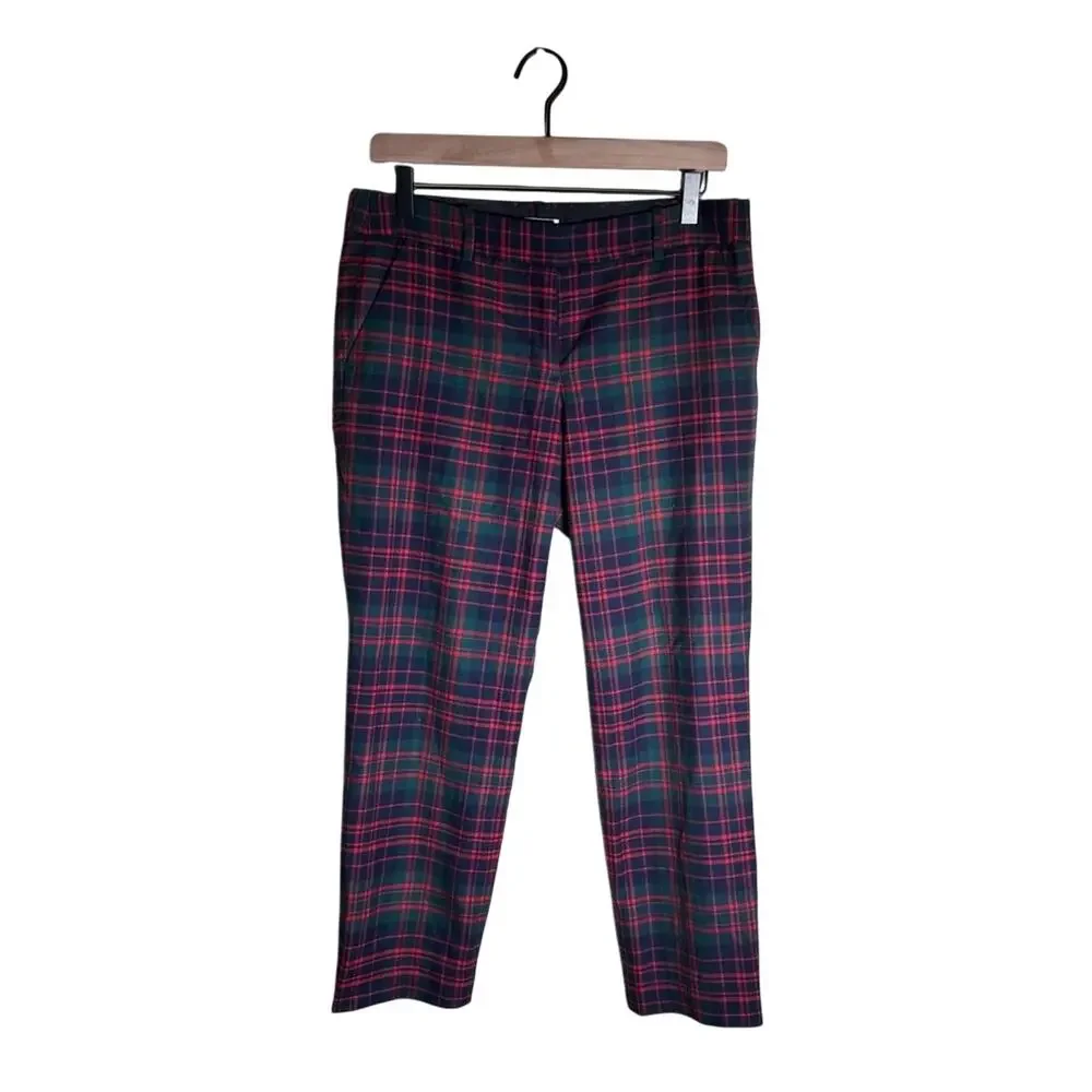 J.CREW wool blend plaid preppy holiday wear pixie trousers 6